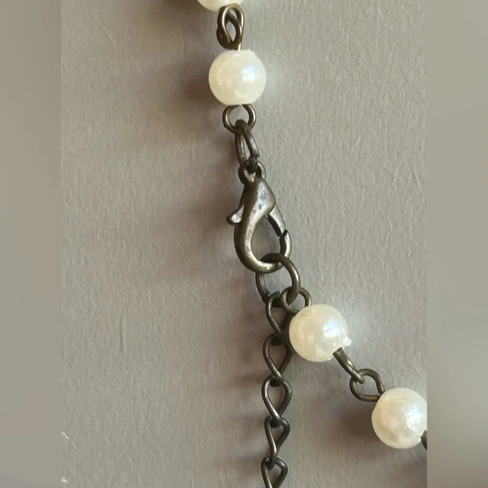 Vintage Pearl Lariat Style Necklace Boho